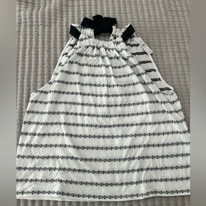 Loft New with Tags! Black and White Tie Top